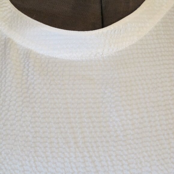 August Silk winter white textured silk blouse  L - Picture 6 of 6